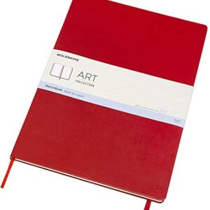 Moleskine Art Sketchbook, Hard Cover, A3 (11.75" x 16.5") Plain/Blank, Scarlet Red, 96 Pages