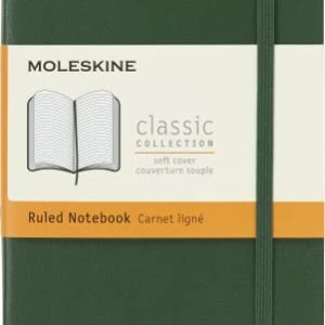 Moleskine Classic Notebook, Soft Cover, Pocket (3.5" x 5.5") Ruled/Lined, Myrtle Green, 192 Pages