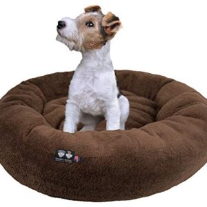 Bessie and Barnie Snuggle Dog Bed - Extra Plush Fabric Dog Bean Bag Bed - Reversible Circle Dog Bed - Machine Washable Donut Dog Bed - Calming Dog Bed - Multiple Sizes & Colors Available