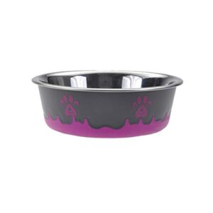 maslow design series non-skid paw design bowl, pink 28 ounce/3.5 cup