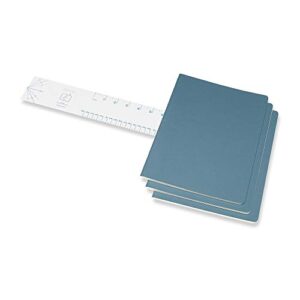 Moleskine Cahier Journal, Soft Cover, XL (7.5" x 9.5") Plain/Blank, Brisk Blue, 120 Pages (Set of 3)