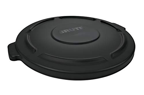 Rubbermaid Commercial Products BRUTE Heavy-Duty Trash/Garbage Can Lid, Black, Compatible with 55-Gallon BRUTE Container, Pack of 3