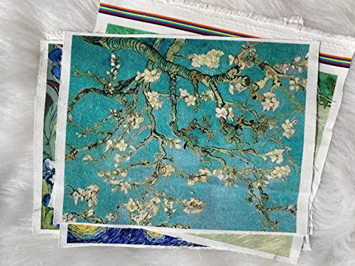 7 pcs of 20x25cm high Precision Printed Painting of Van Gogh Cotton Canvas,Fabric for Sewing,Fabric for Making Bags, Quilting,Wall Decor,Cotton DIY Sewing Materials Fabric