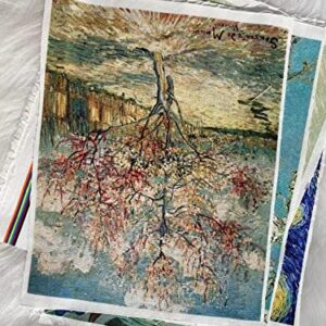 7 pcs of 20x25cm high Precision Printed Painting of Van Gogh Cotton Canvas,Fabric for Sewing,Fabric for Making Bags, Quilting,Wall Decor,Cotton DIY Sewing Materials Fabric
