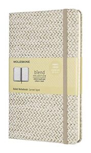 moleskine limited collection blend textile notebook, hard cover, large (5" x 8.25") ruled/lined, beige, 240 pages (8053853600103)