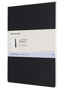 moleskine art sketch pad, soft cover, a4 (8.25" x 11.75") plain/blank, black, 48 pages