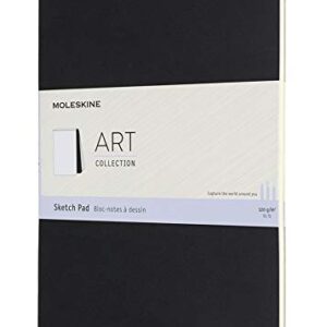 Moleskine Art Sketch Pad, Soft Cover, A4 (8.25" x 11.75") Plain/Blank, Black, 48 Pages