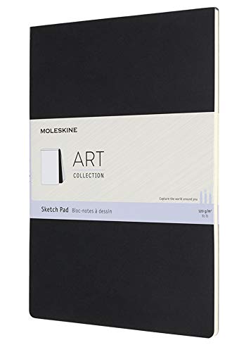 Moleskine Art Sketch Pad, Soft Cover, A4 (8.25" x 11.75") Plain/Blank, Black, 48 Pages