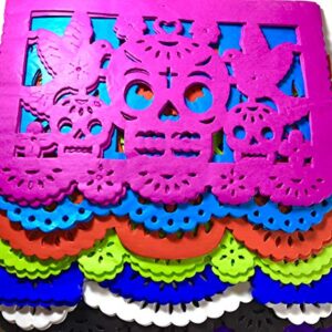 Fiesta Brands 30 Frontales Pack Altar de Ofrendas Dia de Muertos Day of The Dead Decoration Colorful Medium Size Tissue Paper Mexican Papel Picado.