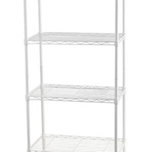 Multi-use Shelving Unit 4-Tier Space-Saving Metal Shelving Storage Rack Heavy Duty Metal Shelf Organizer for Home Office Kitchen Bathroom Garage Closet Dormitory 21x13x43