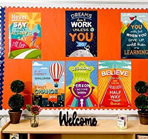 Sproutbrite Classroom Decorations - Motivational Posters - Educational and Inspirational Growth Mindset for Teacher and Students