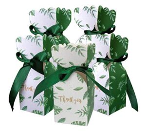 lontenrea 50 pcs candy boxes wedding birthday party favor gift box with 50pcs black green ribbon decoration