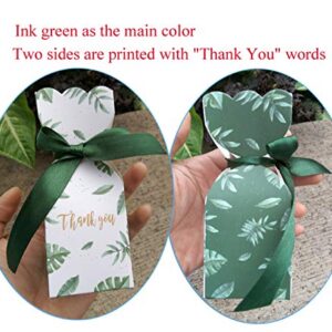 Lontenrea 50 Pcs Candy Boxes Wedding Birthday Party Favor Gift Box with 50pcs Black Green Ribbon Decoration