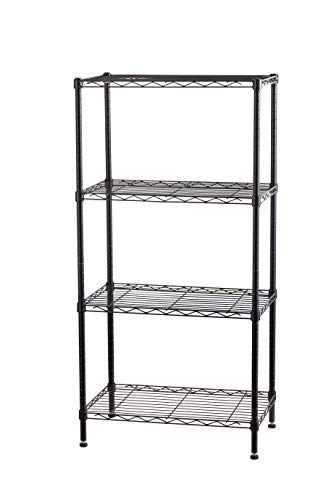 Multi-use Shelving Unit 4-Tier Space-Saving Metal Shelving Storage Rack Heavy Duty Metal Shelf Organizer for Home Office Kitchen Bathroom Garage Closet Dormitory 21x34x42 Heavy Duty Storage Racks