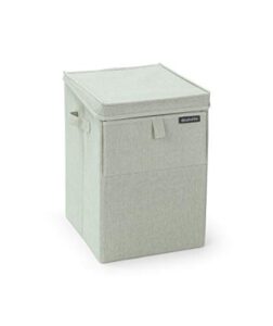 brabantia - stackble laundry box - front and top opening - space efficient - easy to unload - lightweight grips - large opening for dirty clothes - green - 35l