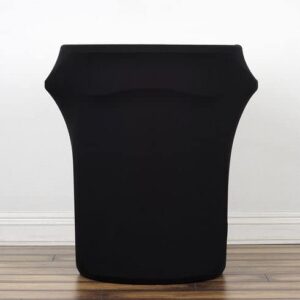 TABLECLOTHSFACTORY New 24-40 Gallons Commercial Grade Black Stretch Spandex Round Waste Trash Bin Container Cover
