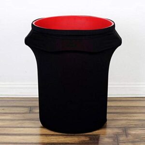 tableclothsfactory new 24-40 gallons commercial grade black stretch spandex round waste trash bin container cover