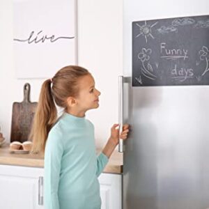 Magnetic Dry Erase Blackboard with Chalkboard Design for Kitchen Fridge-Office - Includes 4 Liquid Chalk Markers - 17X13” - Refrigerator Black Board Organizer and Planner