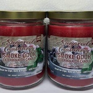 Smoke Odor Exterminator 13oz Jar Candles (Sugared Cranberry, 2)