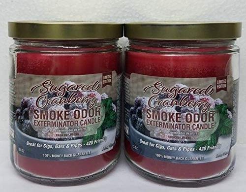 Smoke Odor Exterminator 13oz Jar Candles (Sugared Cranberry, 2)