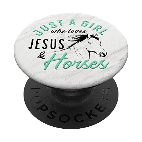 Just a Girl who Loves Jesus and Horses PopSockets PopGrip: Swappable Grip for Phones & Tablets