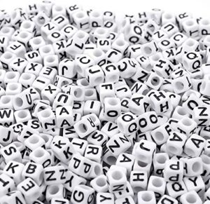 700pcs white letter beads alphabet beads for jewelry making diy necklace bracelet (6mm)