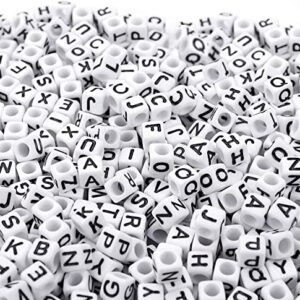 700PCS White Letter Beads Alphabet Beads for Jewelry Making DIY Necklace Bracelet (6mm)