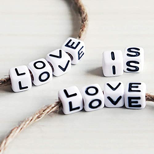 700PCS White Letter Beads Alphabet Beads for Jewelry Making DIY Necklace Bracelet (6mm)