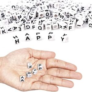 700PCS White Letter Beads Alphabet Beads for Jewelry Making DIY Necklace Bracelet (6mm)