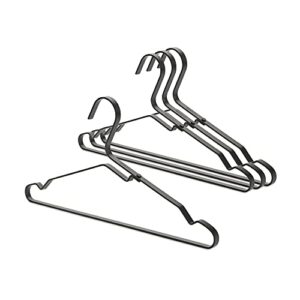 brabantia lightweight black aluminium clothes hangers (set of 4) extra grip & anti-stretch design