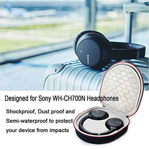 Hard Case for Sony WH-CH700N/Sony WH-CH710N Wireless Noise Cancelling Headphones, Travel Carrying Storage Bag - Black+Gray