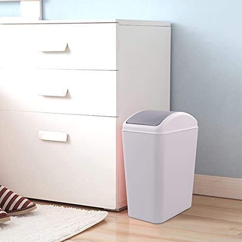 Ggbin Plastic Garbage Trash Cans with Swing Lid, 16 L Grey Kitchen Trash Bins