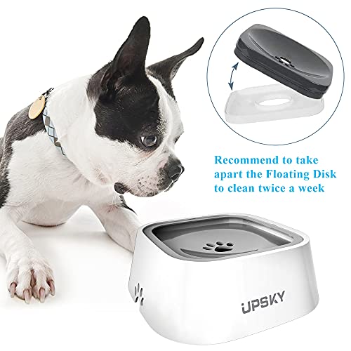 UPSKY Dog Bowl Dog Water Bowl No Spill Pet Water Bowl No Drip Slow Water Feeder Dog Bowl No-Slip Pet Water Dispenser 35oz Slow Drinking Bowl for Dogs and Cats