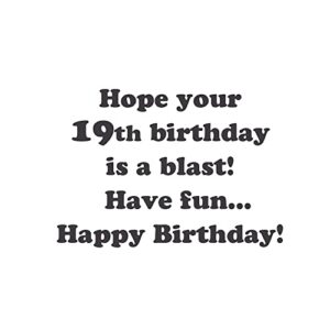 Happy 19th Birthday Card | Made in America | Eco-Friendly | Thick Card Stock with Premium Envelope 5in x 7.75in | Packaged in Protective Mailer | Prime Greetings