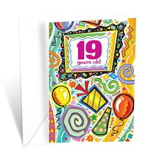 happy 19th birthday card | made in america | eco-friendly | thick card stock with premium envelope 5in x 7.75in | packaged in protective mailer | prime greetings