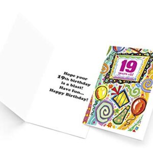 Happy 19th Birthday Card | Made in America | Eco-Friendly | Thick Card Stock with Premium Envelope 5in x 7.75in | Packaged in Protective Mailer | Prime Greetings