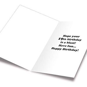 Happy 19th Birthday Card | Made in America | Eco-Friendly | Thick Card Stock with Premium Envelope 5in x 7.75in | Packaged in Protective Mailer | Prime Greetings