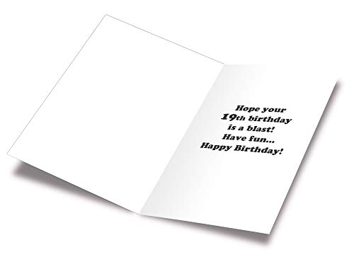 Happy 19th Birthday Card | Made in America | Eco-Friendly | Thick Card Stock with Premium Envelope 5in x 7.75in | Packaged in Protective Mailer | Prime Greetings