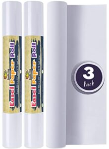 incredible value 3-pack easel paper roll (17" x 75ft) - painting paper for kids - roll of paper for kids art & craft - white butcher paper roll - butcher paper for sublimation - ideal for diy crafts