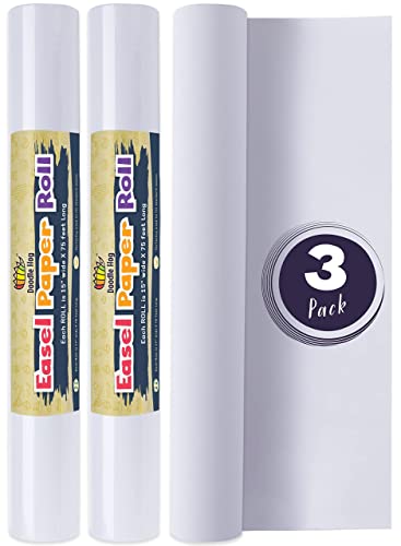 Incredible Value 3-Pack Easel Paper Roll (17" x 75ft) - Painting Paper for Kids - Roll of Paper for Kids Art & Craft - White Butcher Paper Roll - Butcher Paper for Sublimation - Ideal for DIY Crafts