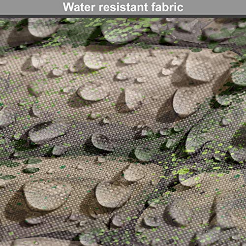 Ambesonne Nature Fabric by The Yard Stones Covered with Moss Rock Formation Forest Peaceful Theme Water Resistant Outdoor and Indoor Fabric for Furnishing Sewing Hobby DIY Projects 2 Yards Brown Green