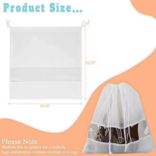 Ibnotuiy 10Pcs Non-Woven Fabric Dustproof Handbag Storage Organizer Drawstring Bag Dust Cover Medium (Medium, White)