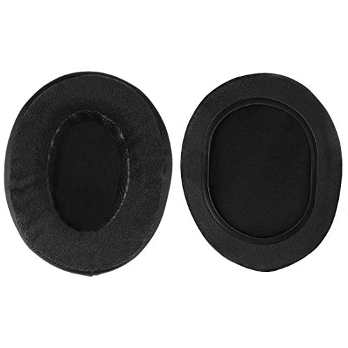 Geekria Comfort Hybrid Velour Replacement Ear Pads for Audio-Technica ATH-M50X M50xBT2 M60X M50S M50cwh M45 M30X M20X Headphones Earpads, Headset Ear Cushion Repair Parts (Black)