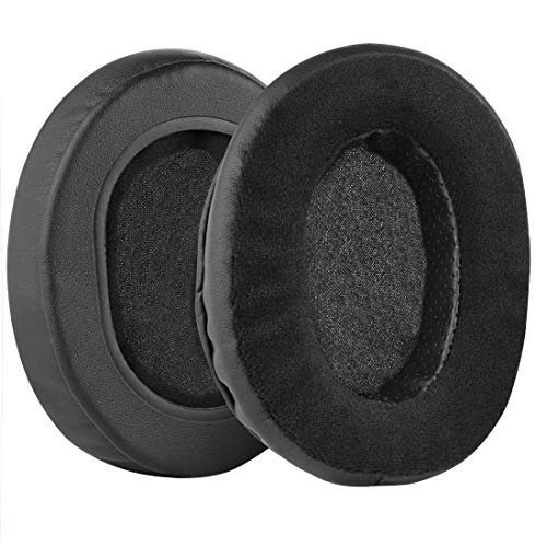 Geekria Comfort Hybrid Velour Replacement Ear Pads for Audio-Technica ATH-M50X M50xBT2 M60X M50S M50cwh M45 M30X M20X Headphones Earpads, Headset Ear Cushion Repair Parts (Black)