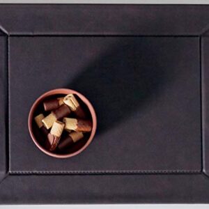 FreeForm Reversible Faux Leather Tray, Black/Taupe, 45x35cm