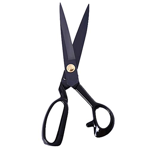 LNKA Sewing Scissors for Fabric Black Professional Heavy Duty Tailor Scissor Industrial Strength High Carbon Steel Shears for Leather Paper Sewing Craft Artists Students Dressmakers (12 Inch)