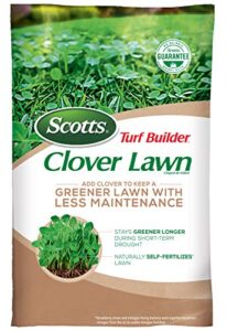 scotts turf builder clover lawn, greener lawn with less maintenance, 2 lbs.