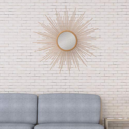 Patton Wall Decor 30" Gold Spoked Sunburst Wall Accent Mirror