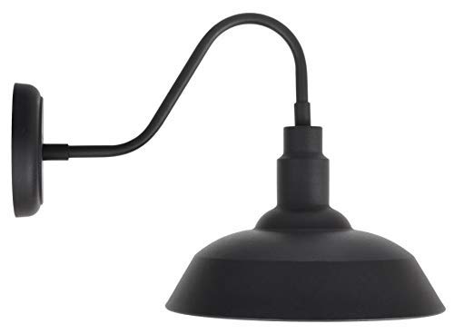 SYLVANIA Easton Sconce Vintage Light Fixture, Flush Mount, 60W A19 Filament LED Bulb Included, Dimmable, Black Finish (60062)