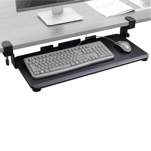 techorbits keyboard tray under desk – 27" clamp on keyboard drawer computer stand – ergonomic mouse & keyboard sliding tray computer desk extender
